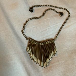 Dangly chunky rustic gold necklace